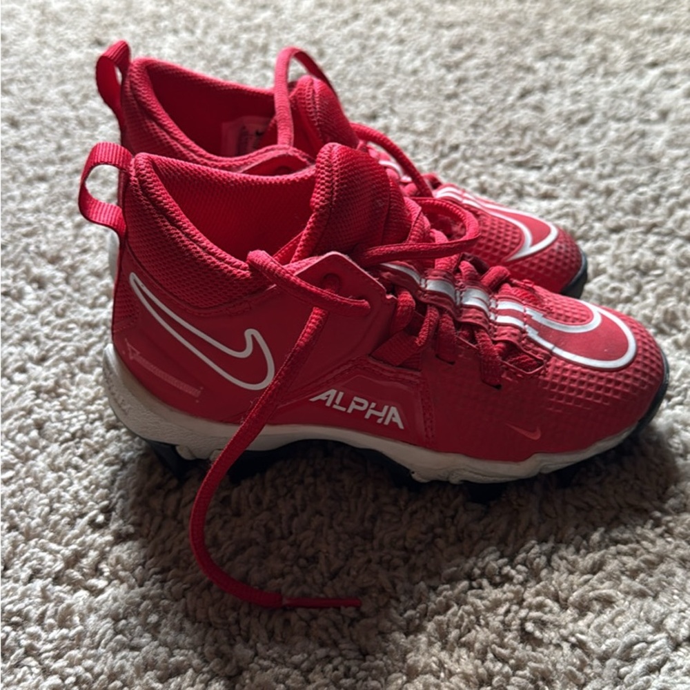 Nike Kids Red Alpha Football Cleats